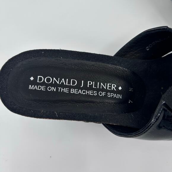 Donald J Pliner Bosna Black Criss-Cross Wedge Slide Sandals Platform Womens 7 - Picture 8 of 11